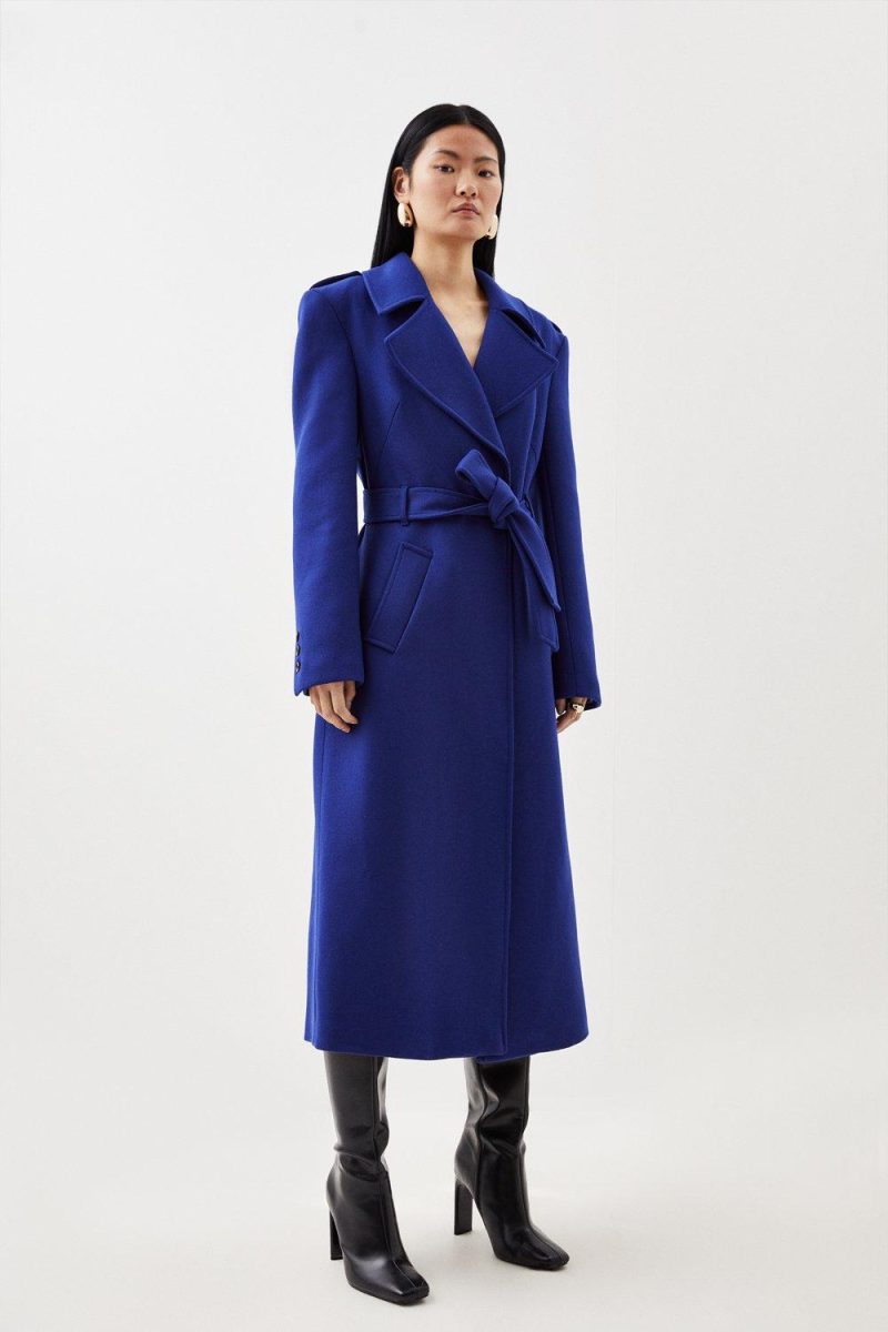 PTO2411036 Wool Strong Shoulder Coat