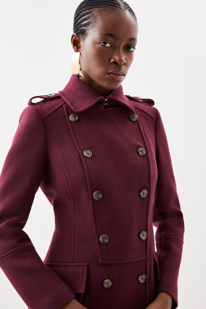 PTO2411038 Wool Military Coat - Image 2