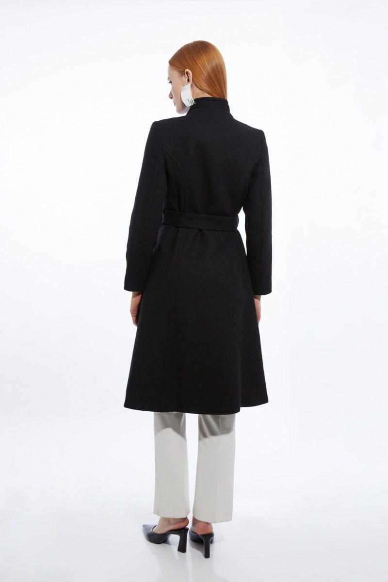 PTO2411030 Petite Wool Blend Asymmetric Button Belted Tailored Midi Coat - Image 4